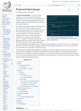 Programming Languages @Wikipedia