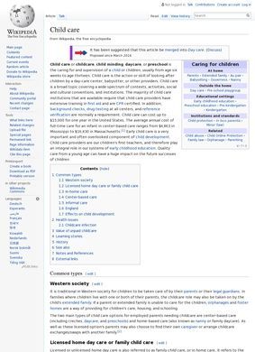 Wikipedia: Childcare