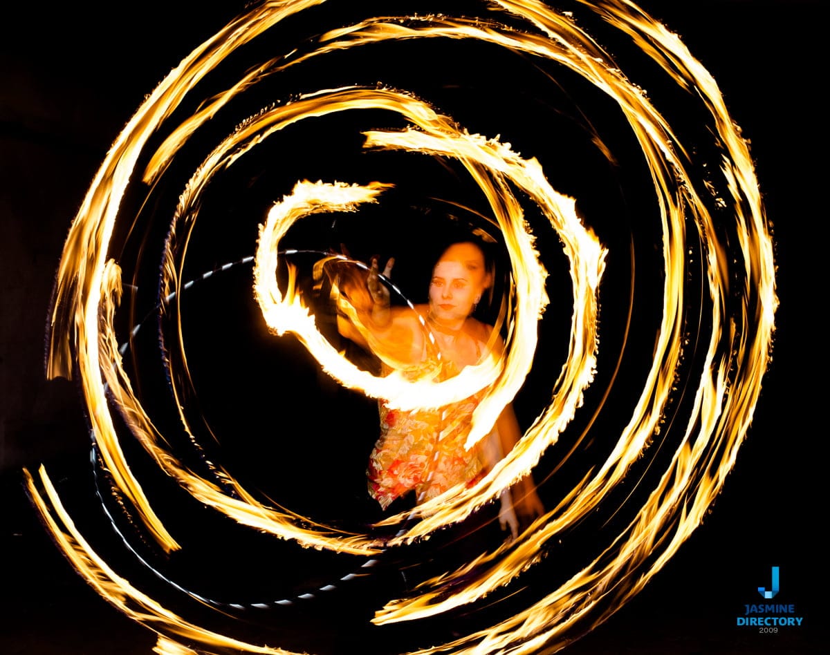 Long exposure fire playing photoshot