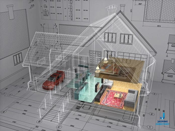 3D Isometric View the Residential House on Architect Drawing-architecture-and-design-4