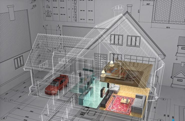 3D Isometric View the Residential House on Architect Drawing-architecture-and-design-4
