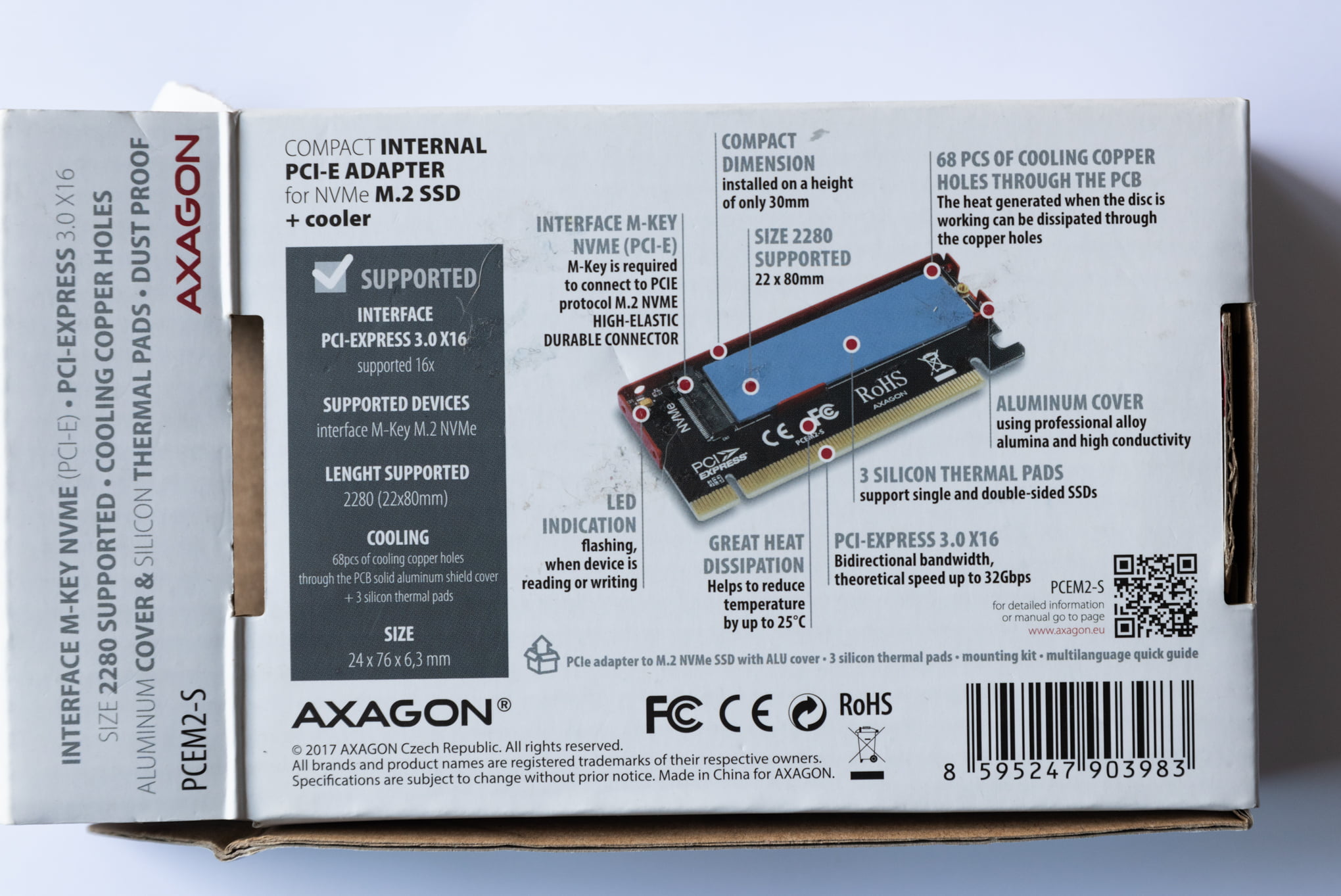 Axagon PCIE NVME M.2 ADAPTER