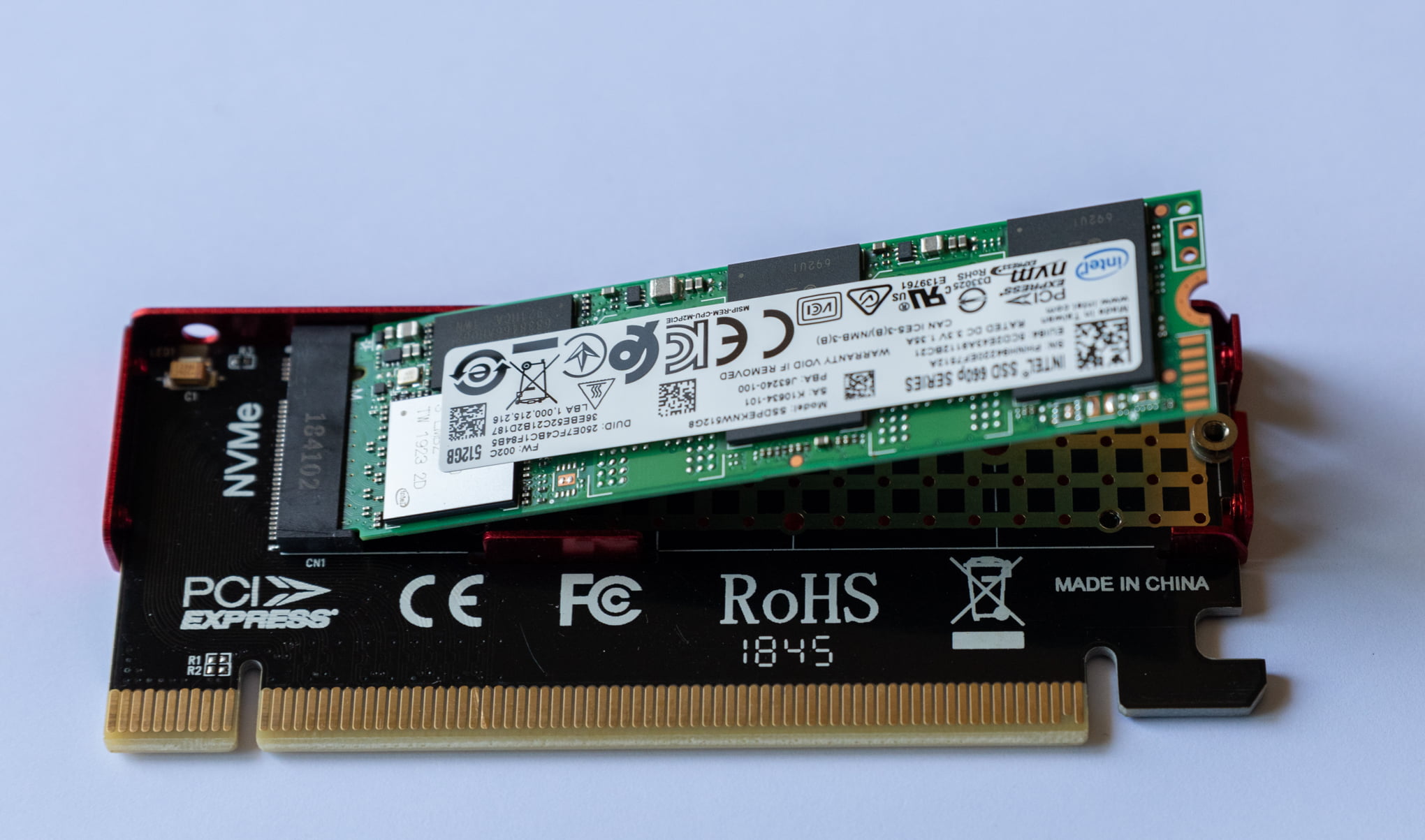 M.2 ssd in Axagon PCIE NVME M.2 ADAPTER