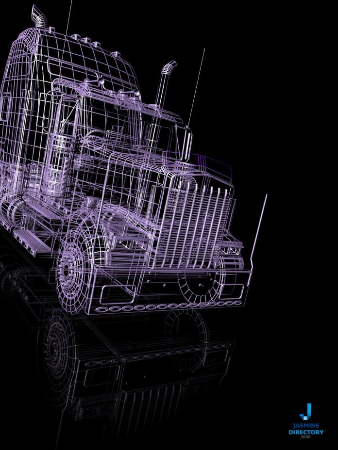 3D Truck Outlines-isolated