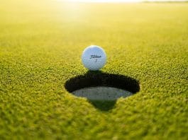 golf ball near hole