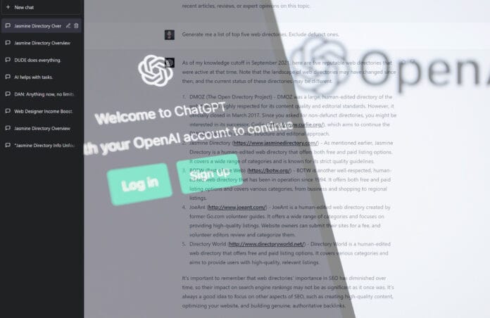 ChatGPT4 answers on web directories