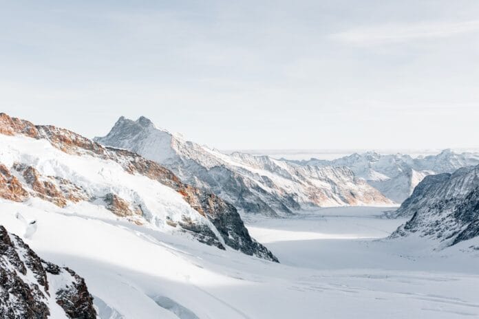 mountains covered with snow