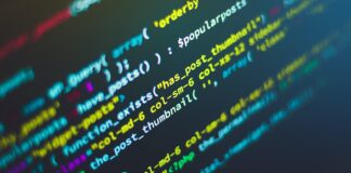 green, blue, and yellow text on computer screen