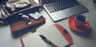 laptop, coffee, notebook