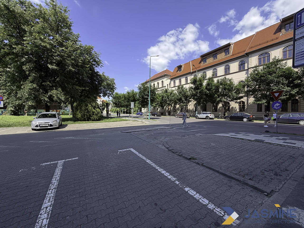 European urban street intersection