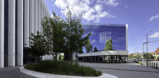 How businesses are shaping decisions through data insights Modern urban plaza with circular planter