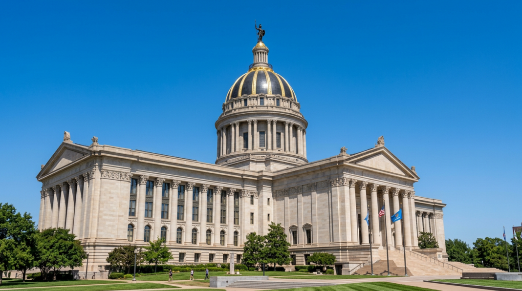 state-capitol-building-golden-dome-neoclassical-government-architecture Neoclassical state capitol building with golden dome and columned facade, symbolizing governmental authority in context of legal directory research.