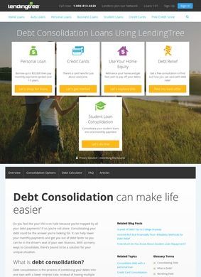 https://www.lendingtree.com/ Lending Tree: Debt Consolidation