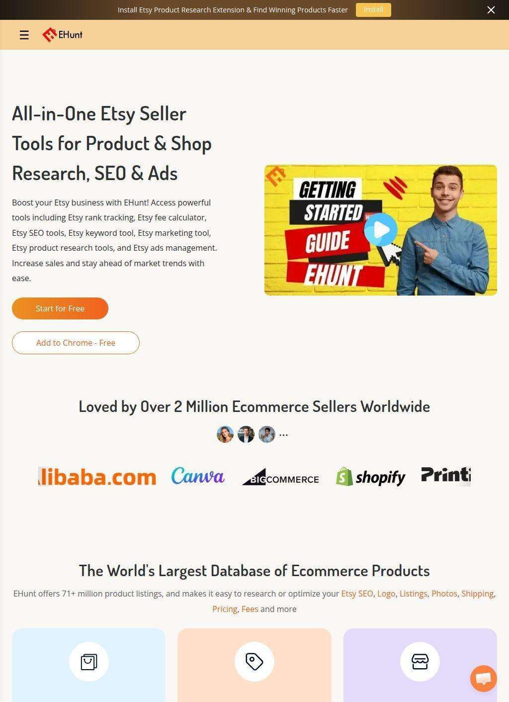 EHunt: All-in-One Etsy Seller Tools for Product & Shop Research, SEO & Ads