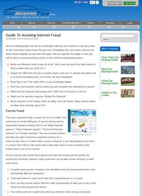 Carbuyingtips.com - Fraud Guide