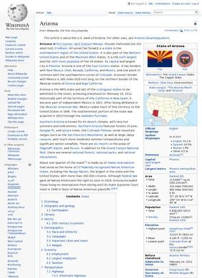 Wikipedia: Arizona
