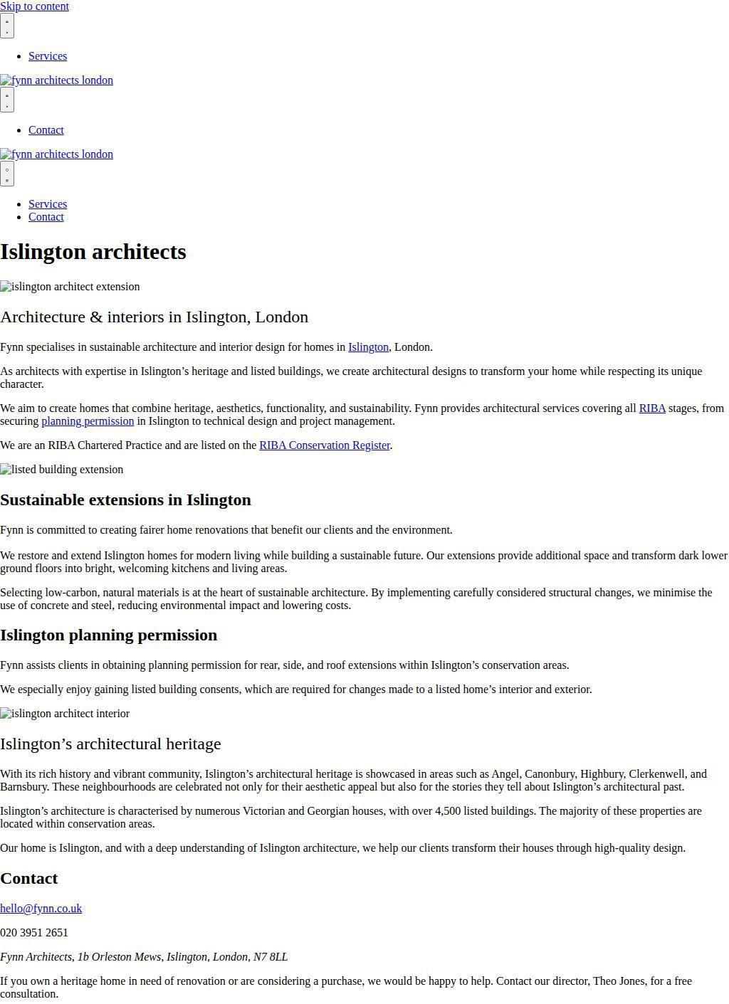 Fynn Architects Islington