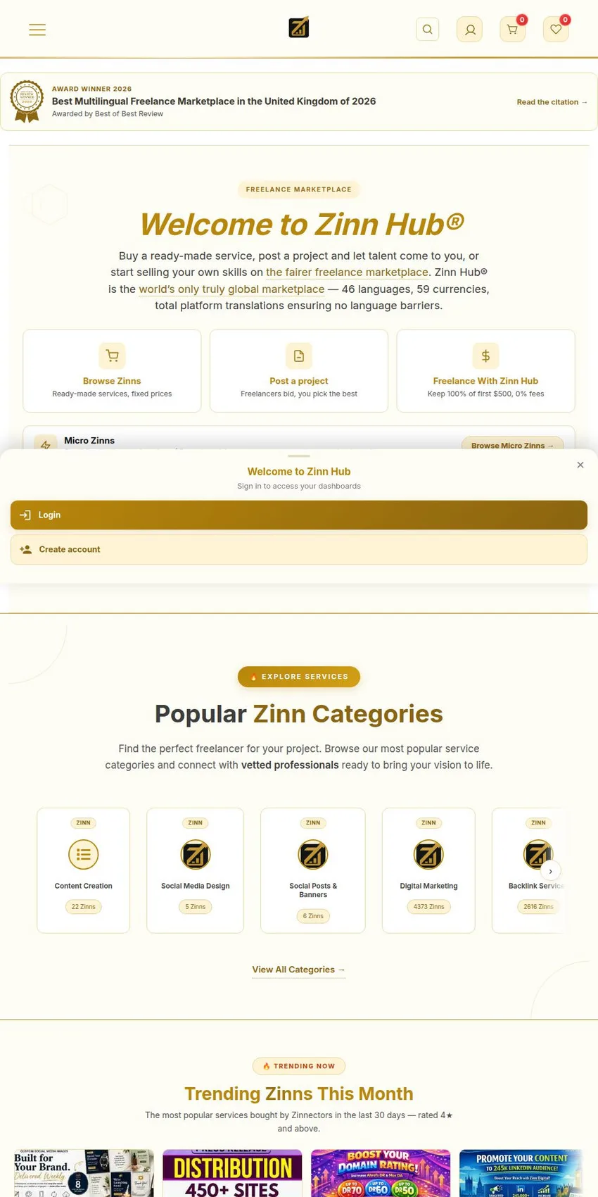 Zinn Hub® – Global Freelance Marketplace