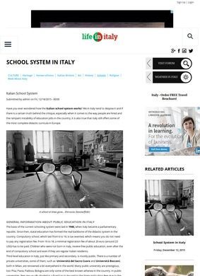 School System in Italy