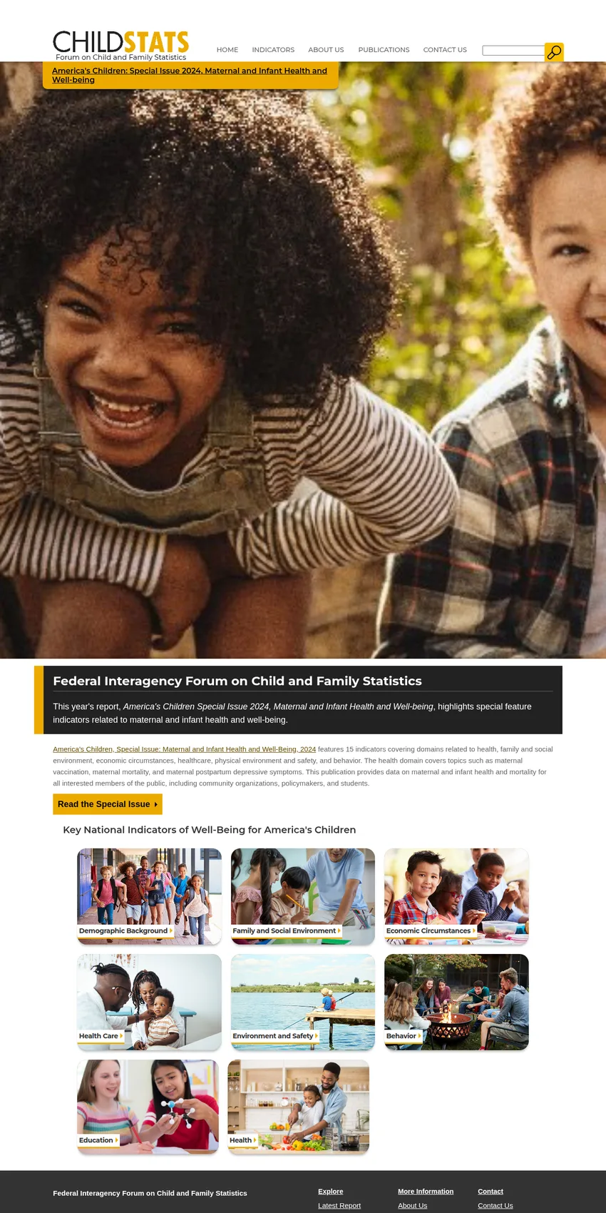 ChildStats.gov (Federal Interagency Forum on Child and Family Statistics)