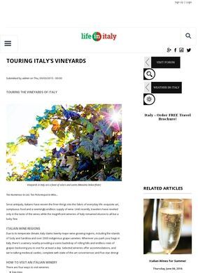 Touring the Vineyards of Italy