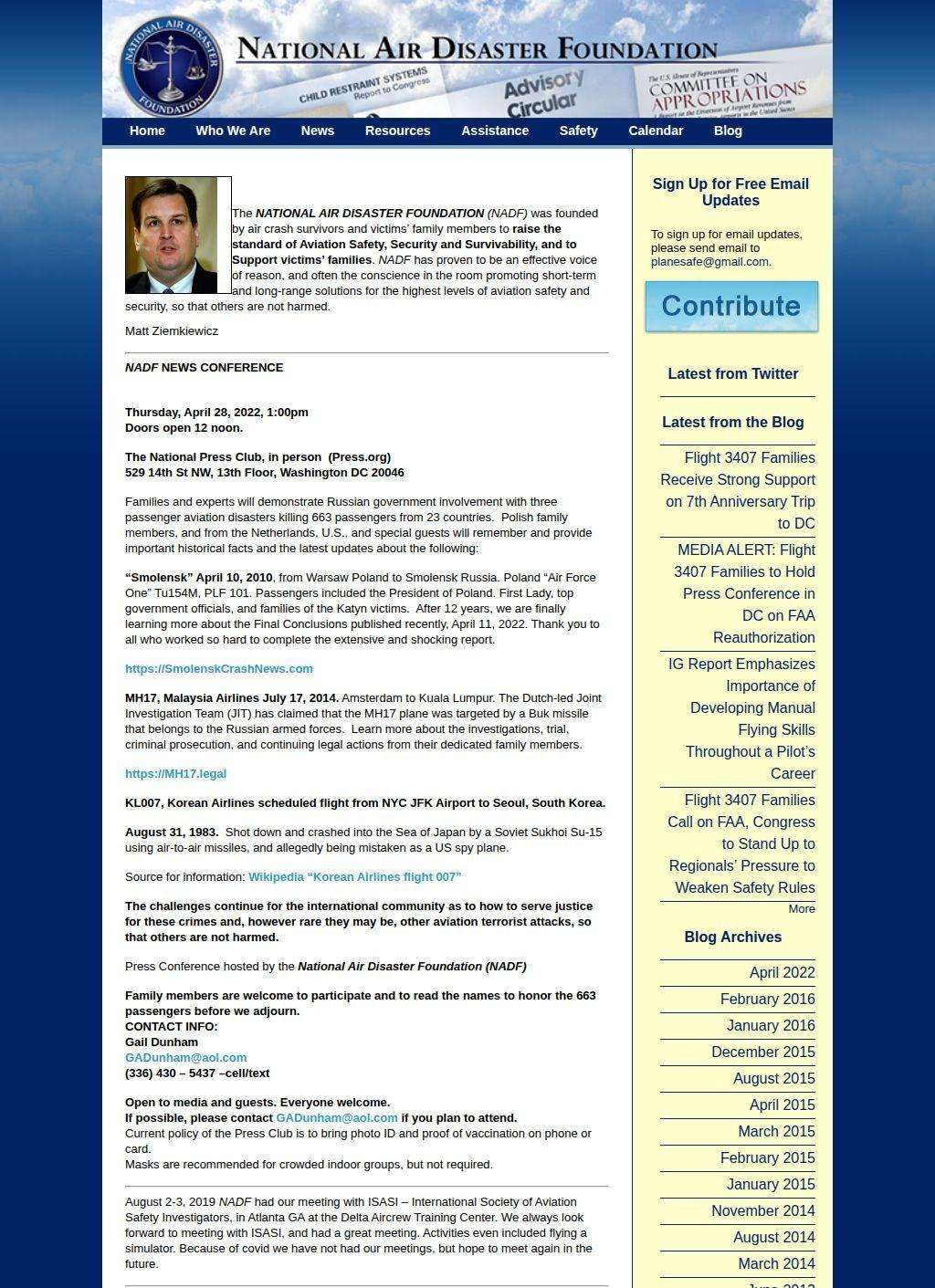 National Air Disaster Alliance/Foundation (NADA/F)