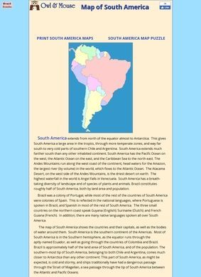 Map of South America