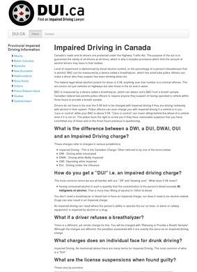 DUI: Impaired Driving Charges in Canada