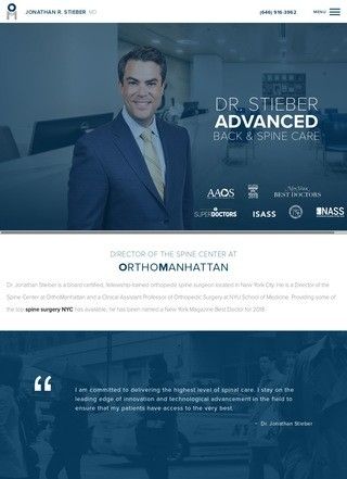 Best Orthopedic Surgery NYC: Dr. Jonathan Stieber