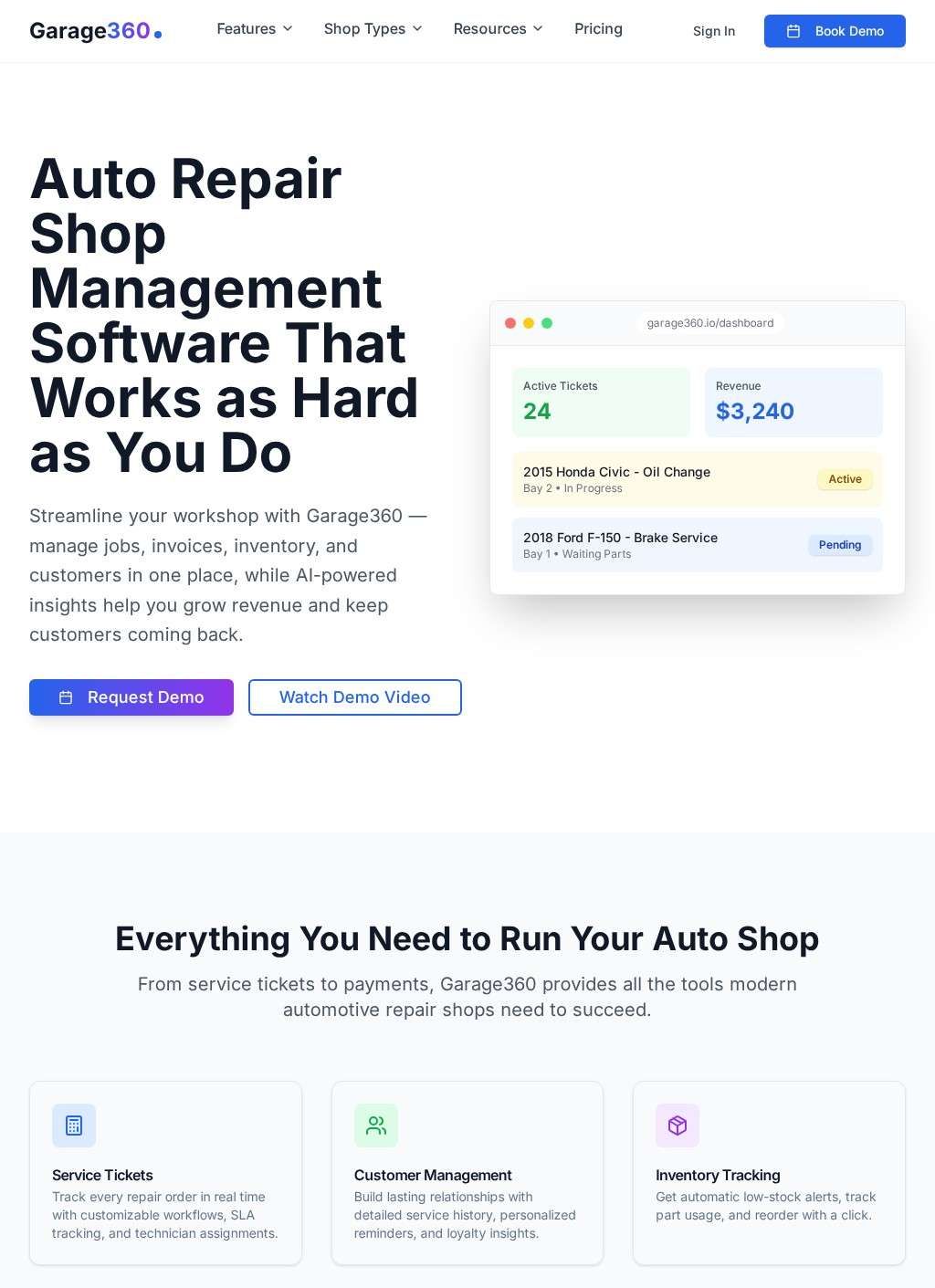 Garage360 - Auto Repair Shop Software