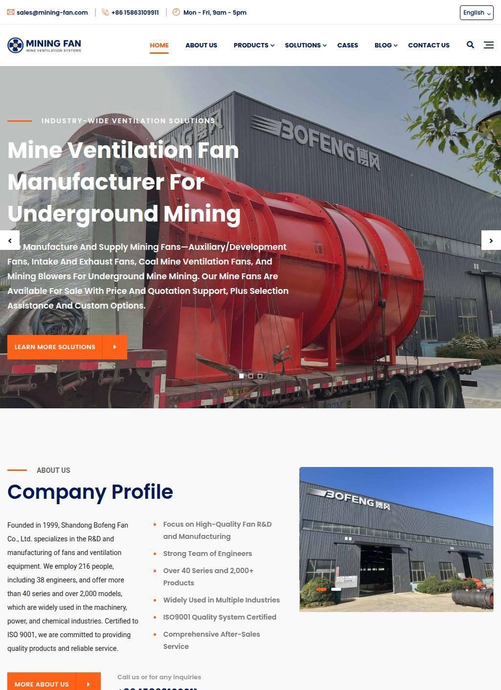 Mining Ventilation Fan Manufacture
