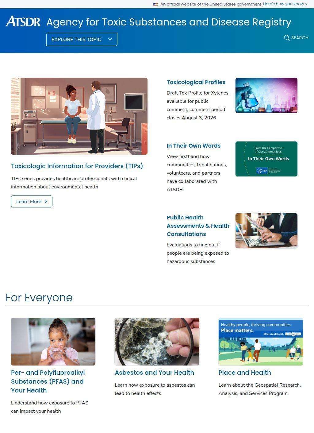 Agency for Toxic Substances and Disease Registry (ATSDR)