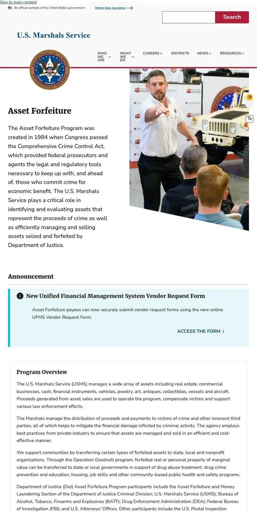 U.S. Marshals Service Asset Sales