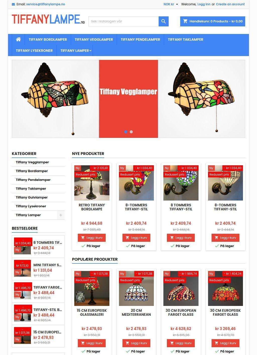 Kjøp Ekte Tiffany Bordlamper i Norge