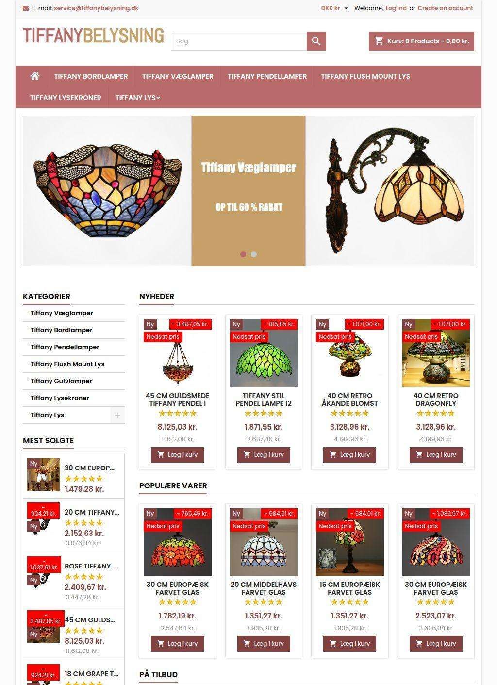 Unikke Tiffany Lamper & Belysning