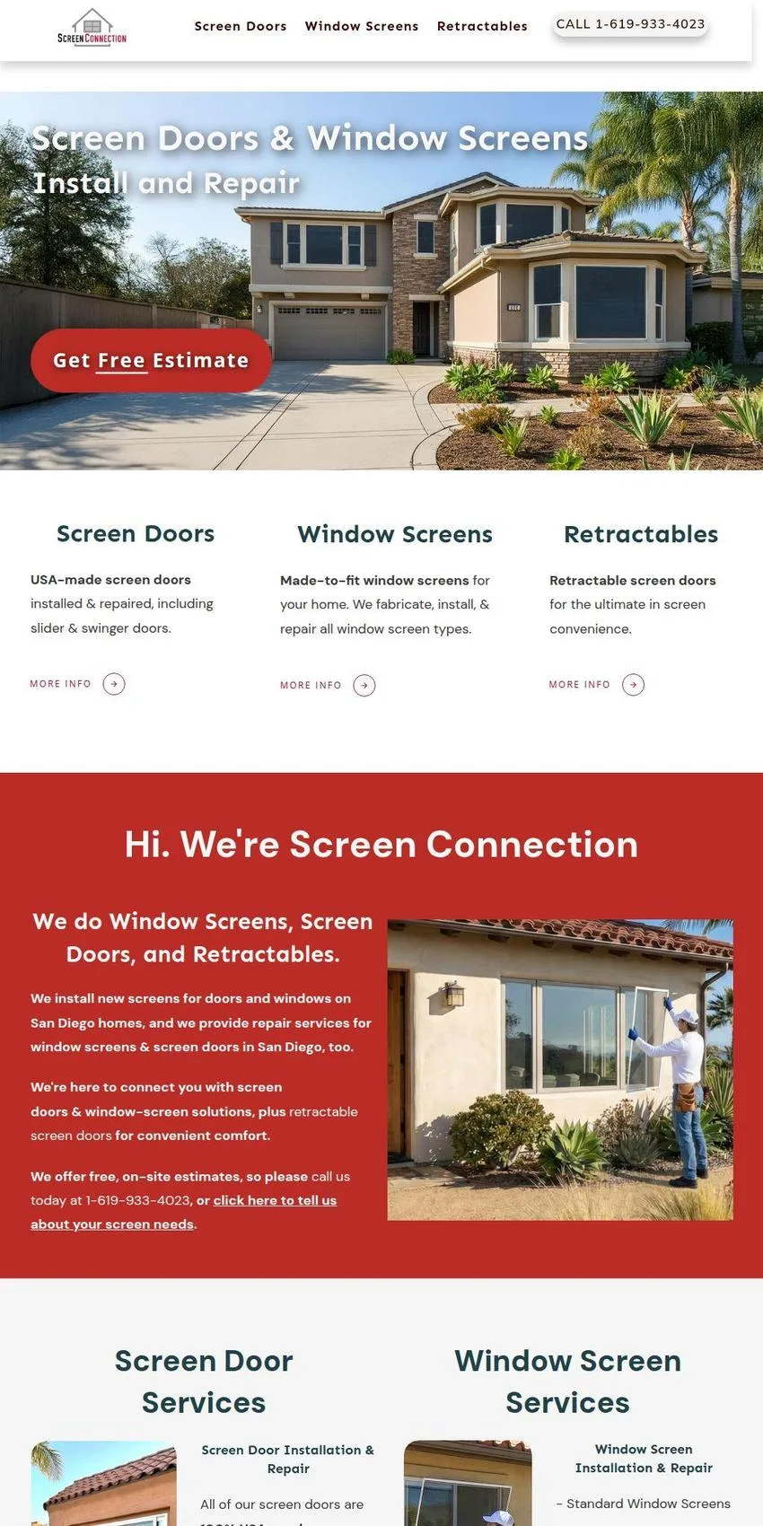 Screen Connection - Screen Doors & Window Screens San Diego