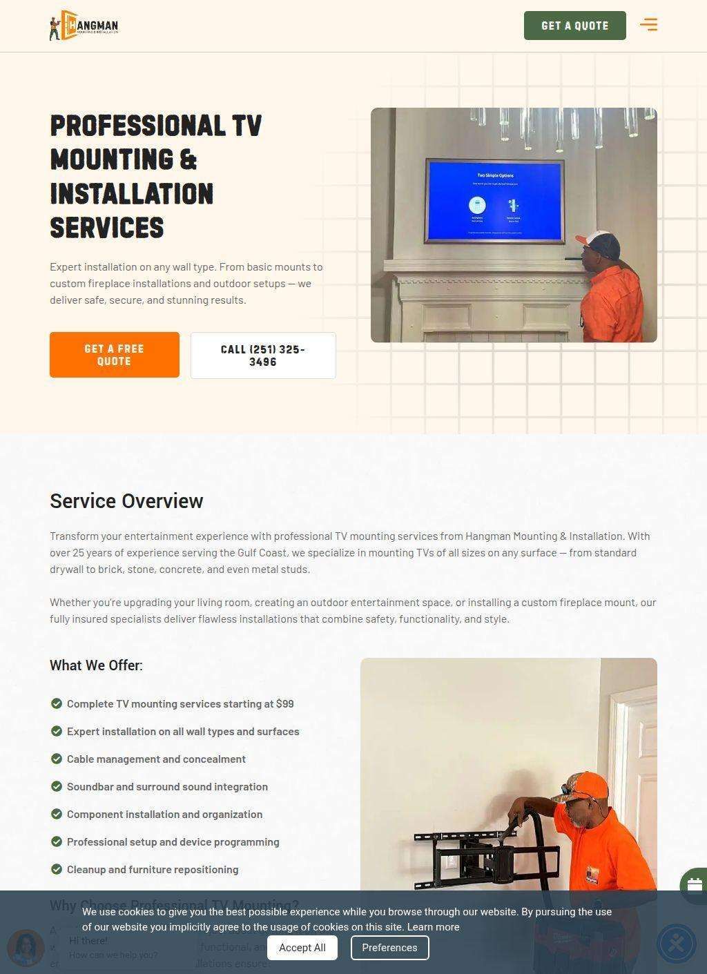 Hangman Mounting & Installation -  TV Mounting AL, FL