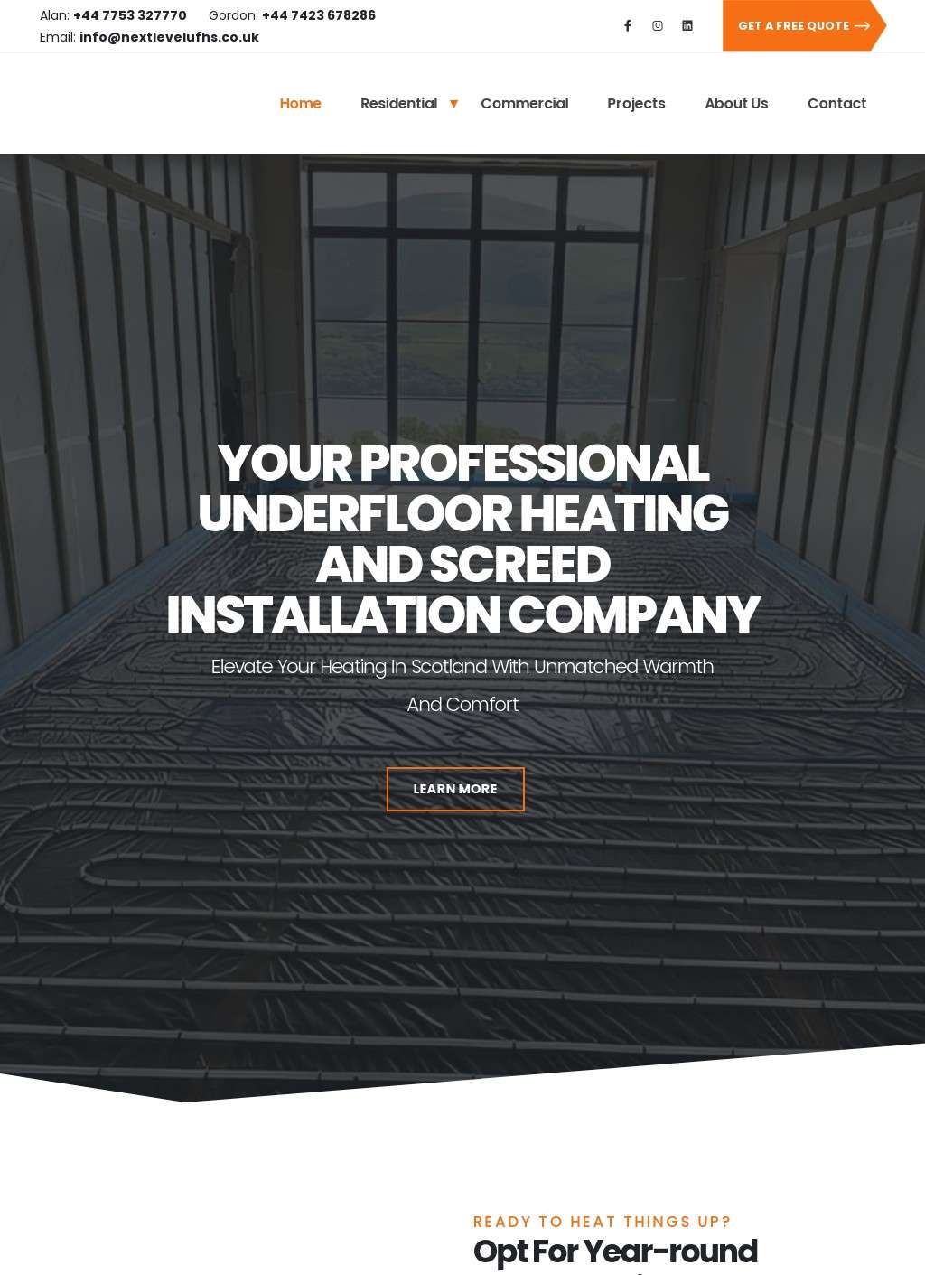 Next Level Underfloor Heating and Screed Solutions