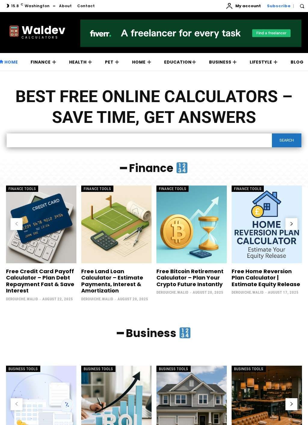 Free Online Calculators by Waldev