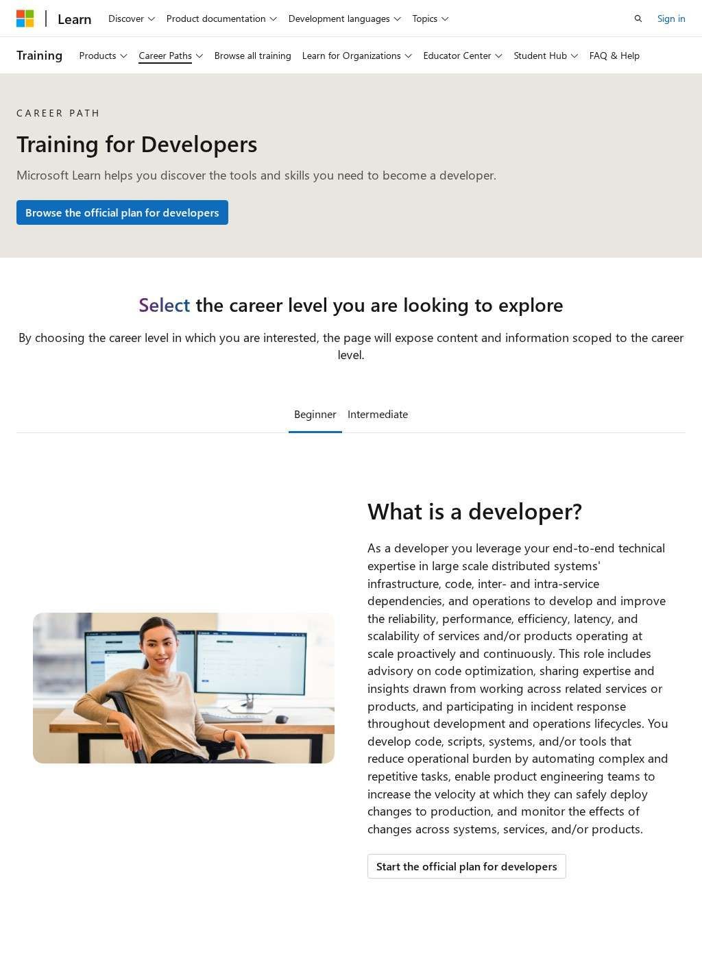 Microsoft Learn Developer Training