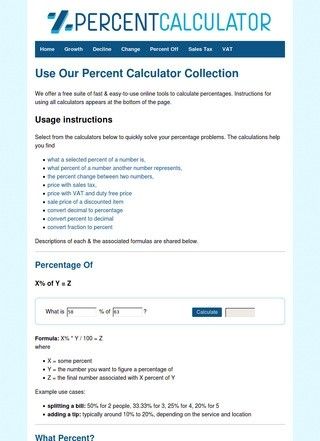 Percent Calculator