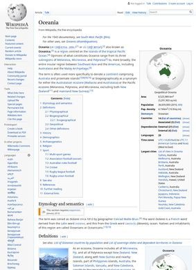 Wikipedia: Oceania