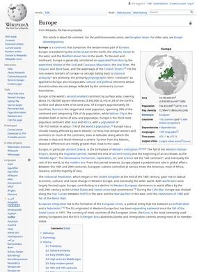 Wikipedia – Europe