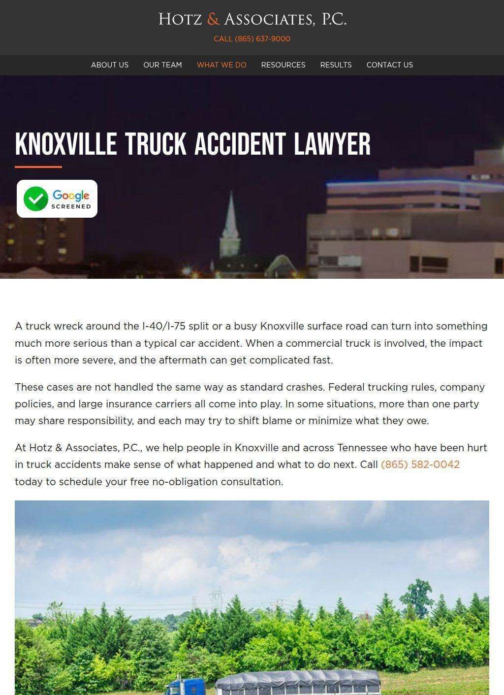 Hotz & Associates, P.C. - Knoxville Truck Accident Lawyer