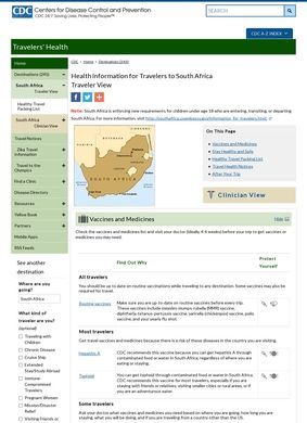 Health Information for Travelers to South Africa