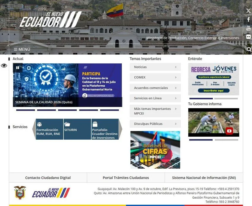 Ministerio de Produccion, Comercio Exterior e Inversiones del Ecuador