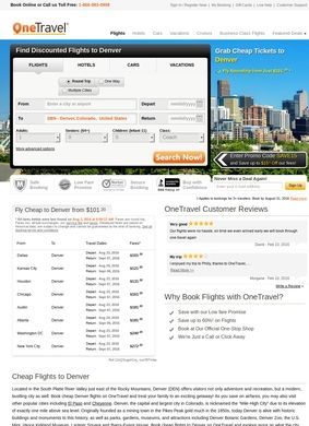 Cheap Denver Flights On OneTravel