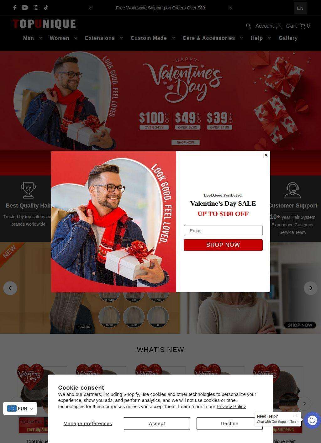 TopUnique Hair – Men's Hair Systems & Women's Topper Wigs