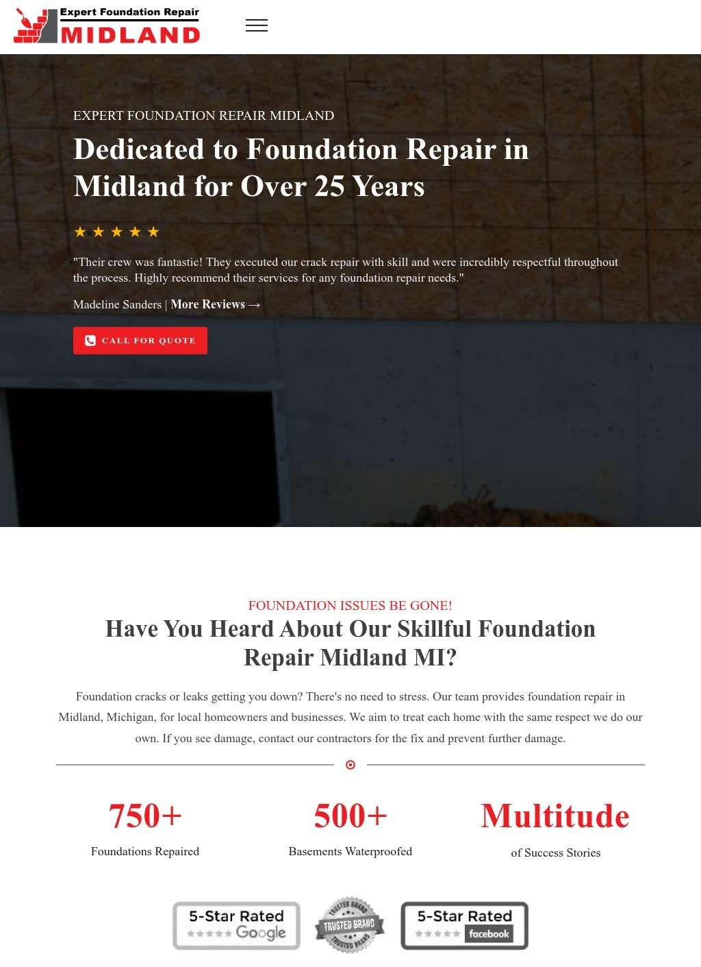 Foundationt Repair Midland, MI