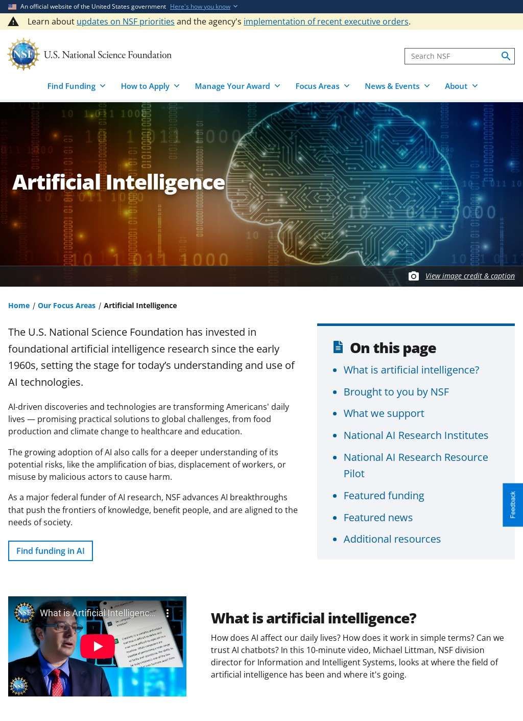 National Science Foundation - Artificial Intelligence
